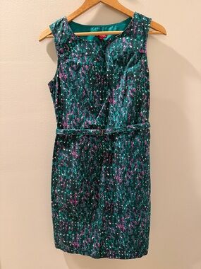Merona Teal & Purple Sleeveless Midi Sheath Dress